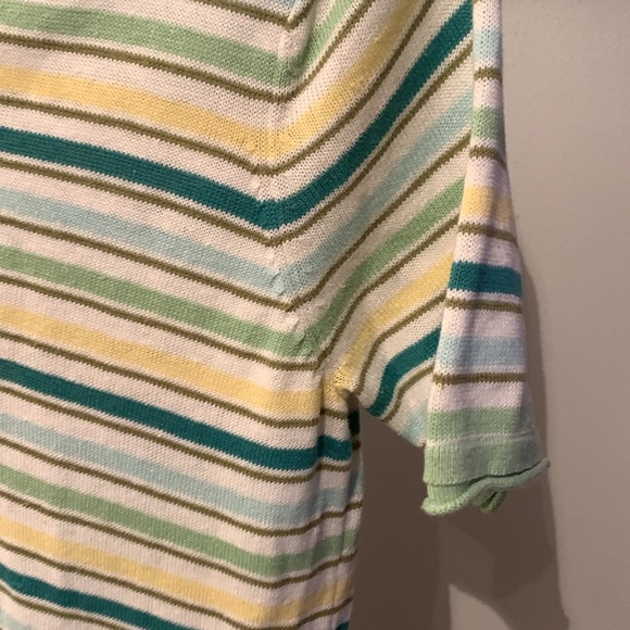 Elegant Eddie Bauer Linen Cotton Blend Striped Summer Shirt Comfy Breezy SZ XS - Picture 4 of 9